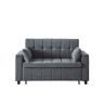 Sofá-cama 3 em 1 de 2 lugares - Chenilla, cama extraível, arrumação nos braços e bolsos laterais - Cinzento