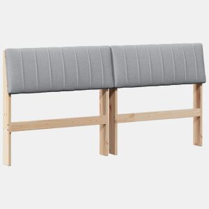 Cabeceira para cama de casal moderna estofada Cinzento-claro 160 cm