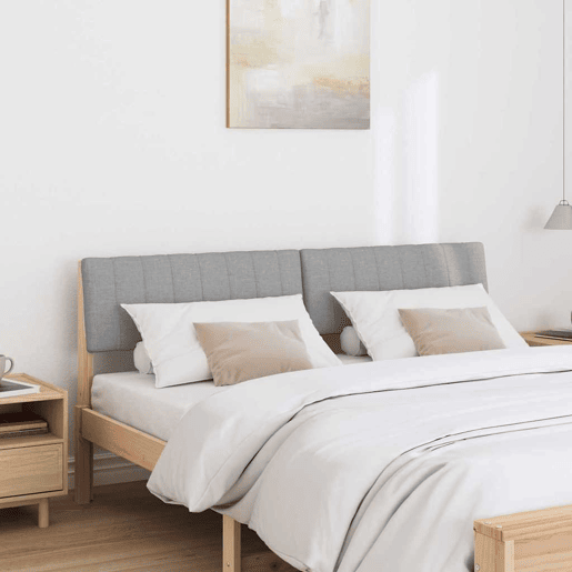 Cabeceira para cama de casal moderna estofada Cinzento-claro 160 cm Cabeceira para cama de casal moderna estofada Cinzento-claro 160 cm