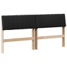 Cabeceira para cama de casal moderna estofada Preto 160 cm Madeira de Pinheiro Sólida