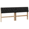 Cabeceira para cama de casal moderna estofada Preto 180 cm Madeira de Pinheiro Sólida