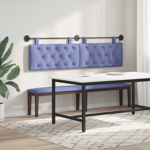 Cabeceira de cama suspensa Com luz LED Azul Jeans Tecido Cabeceira de cama suspensa Com luz LED Azul Jeans Tecido