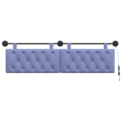 Cabeceira de cama suspensa Com luz LED Azul Jeans Tecido Cabeceira de cama suspensa Com luz LED Azul Jeans Tecido