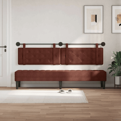 Cabeceira de cama suspensa Com luz LED Marrom Brilhante PU Antigo Cabeceira de cama suspensa Com luz LED Marrom Brilhante PU Antigo