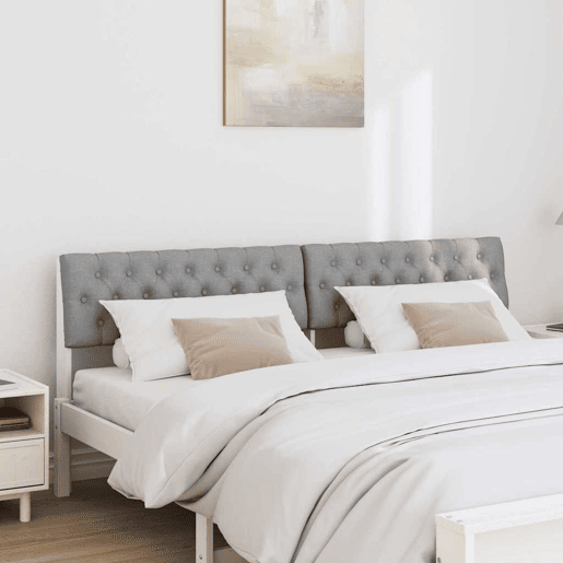 Cabeceira para cama de casal moderna estofada Cinzento-claro 180 cm Cabeceira para cama de casal moderna estofada Cinzento-claro 180 cm