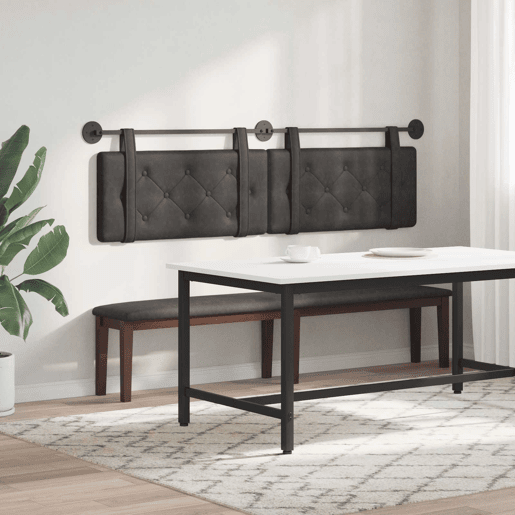 Cabeceira de cama suspensa Preto PU Antigo Cabeceira de cama suspensa Preto PU Antigo