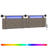 Cabeceira de cama suspensa Com luz LED Cinzento PU Antigo