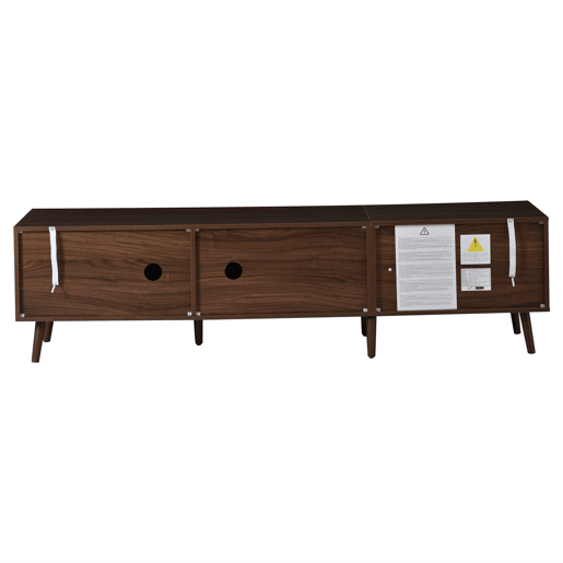 Móvel de TV baixo 180 x 40 x 46,5 cm - 2 gavetas, 2 portas de correr, 7 pés, para televisores até 80 polegadas - nogueira Móvel de TV baixo 180 x 40 x 46,5 cm - 2 gavetas, 2 portas de correr, 7 pés, para televisores até 80 polegadas - nogueira