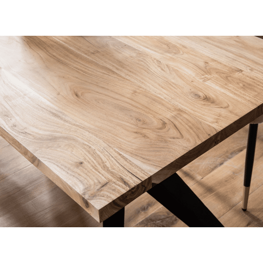 Mesa 100x200 cm em madeira maciça de acácia, estilo loft Mesa home office com Mesa 100x200 cm em madeira maciça de acácia, estilo loft Mesa home office com