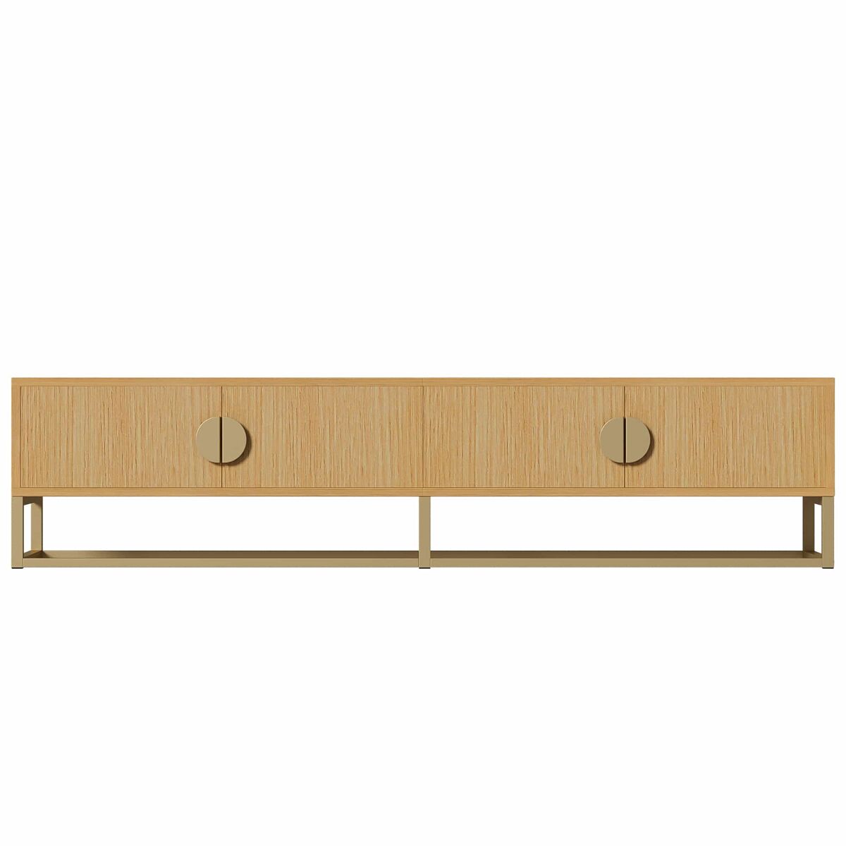 mueble tv 180 cm - moderno 4 puertas con manijas redondeadas - madera