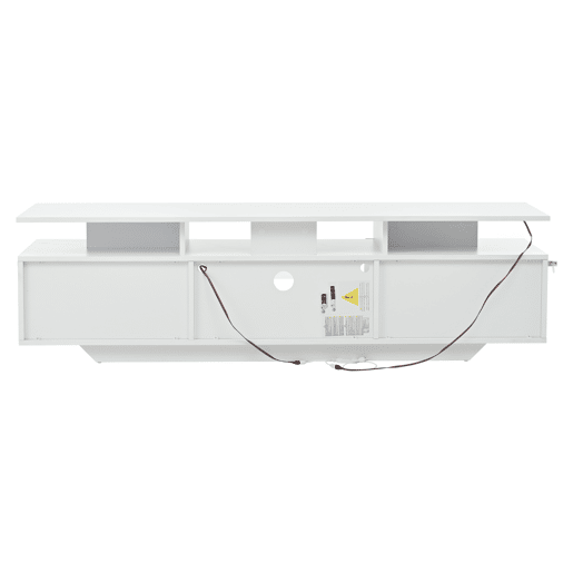 Móvel de TV 160x40x45 cm - Com 2 armários, LED, 8 prateleiras, para TV de 70 - Branco Móvel de TV 160x40x45 cm - Com 2 armários, LED, 8 prateleiras, para TV de 70 - Branco