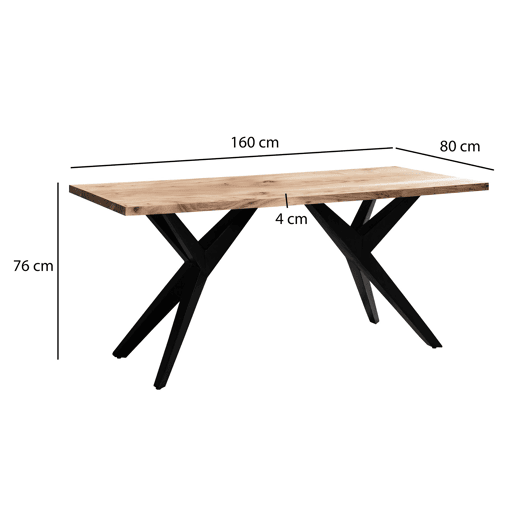 Mesa 160 x 80 x 76 cm em madeira maciça de acácia, estilo loft Mesa home office com Mesa 160 x 80 x 76 cm em madeira maciça de acácia, estilo loft Mesa home office com