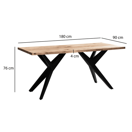 Mesa 180 x 90 x 76 cm em madeira maciça de acácia, estilo loft Mesa home office com Mesa 180 x 90 x 76 cm em madeira maciça de acácia, estilo loft Mesa home office com
