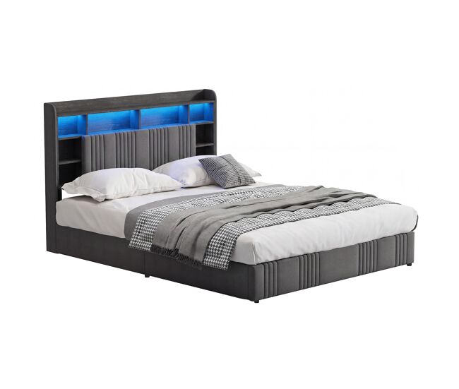 Cama con cabecero multifuncional e hidráulico 161x218