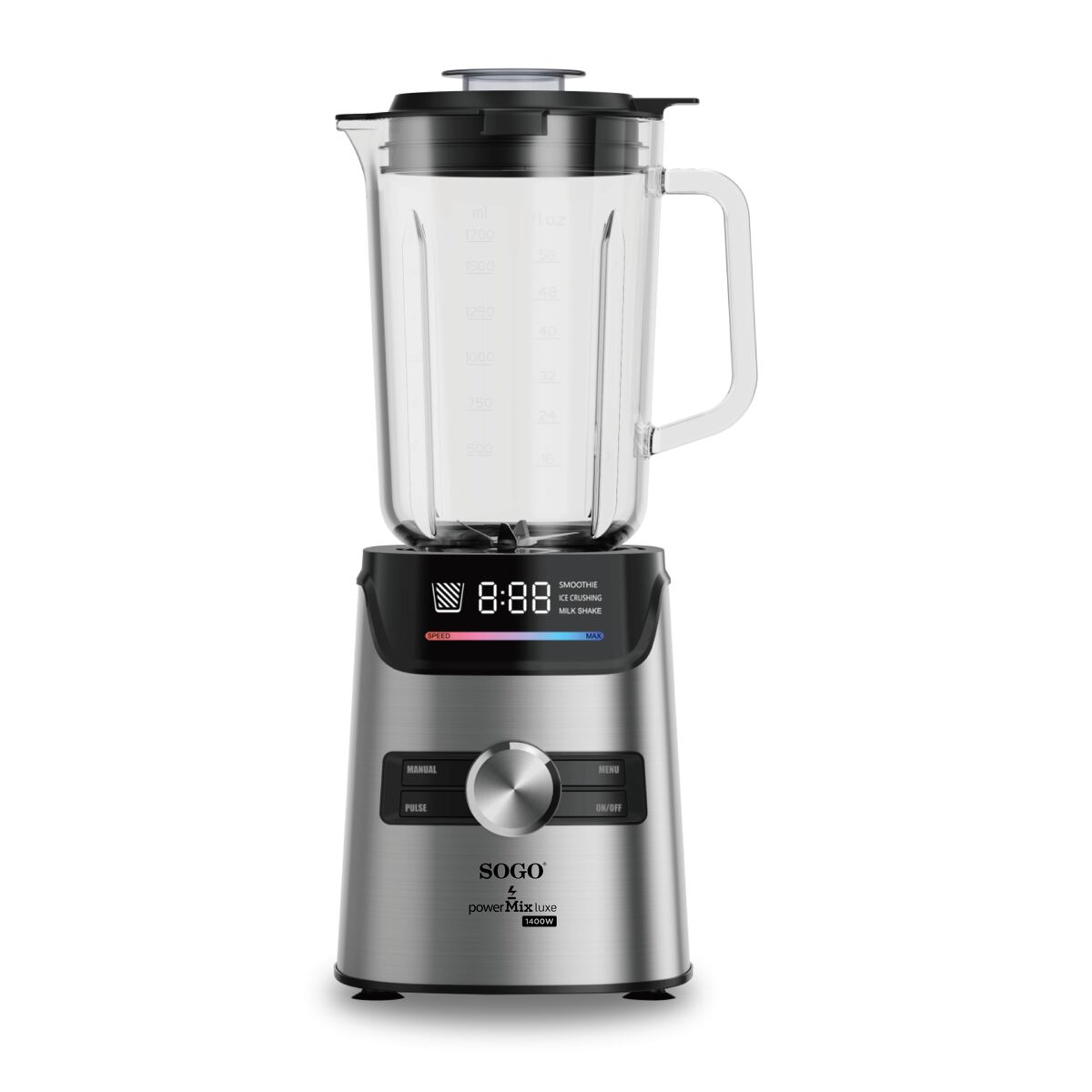 Batidora de Vaso Inoxidable con 6 Velocidades