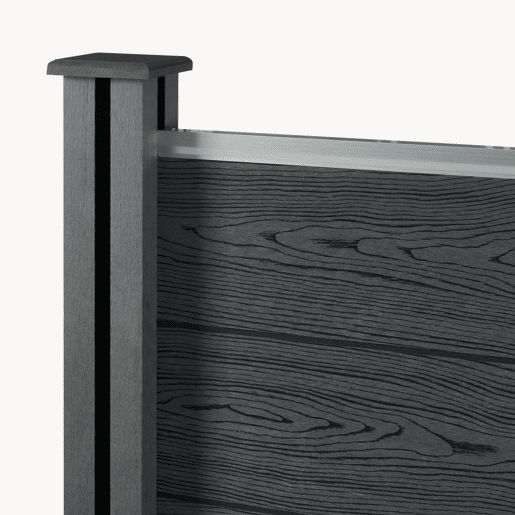 Cerca de jardim Segovia WPC Proteção com 2 postes 183 x 187 cm Cinzenta neu.holz Cerca de jardim Segovia WPC Proteção com 2 postes 183 x 187 cm Cinzenta neu.holz