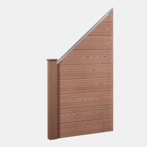 Cerca de jardim Segovia WPC Proteção elemento inclinado 180 x 96 cm Castanho neu.holz