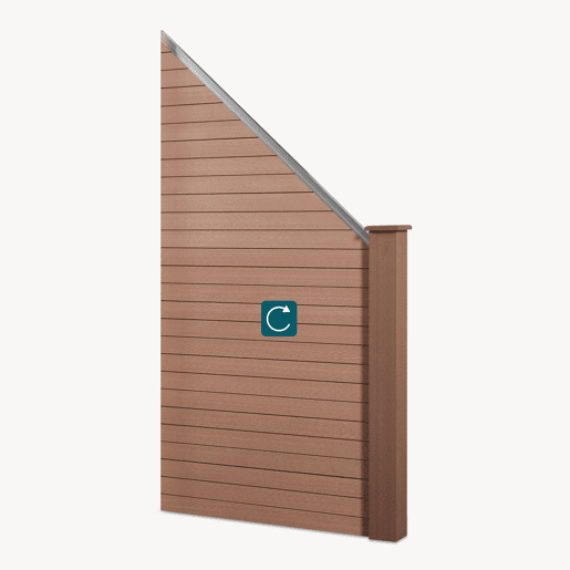 Cerca de jardim Segovia WPC Proteção elemento inclinado 180 x 96 cm Castanho neu.holz Cerca de jardim Segovia WPC Proteção elemento inclinado 180 x 96 cm Castanho neu.holz