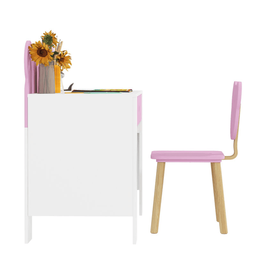 AIYAPLAY Secretária para Crianças com Cadeira em Forma de Ursinho Secretária Infantil com Gaveta para Estudar Ler e Desenhar Mesa para Crianças para Dormitório Branco e Rosa AIYAPLAY Secretária para Crianças com Cadeira em Forma de Ursinho Secretária Infantil com Gaveta para Estudar Ler e Desenhar Mesa para Crianças para Dormitório Branco e Rosa