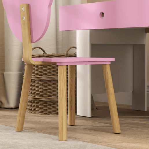 AIYAPLAY Secretária para Crianças com Cadeira em Forma de Ursinho Secretária Infantil com Gaveta para Estudar Ler e Desenhar Mesa para Crianças para Dormitório Branco e Rosa AIYAPLAY Secretária para Crianças com Cadeira em Forma de Ursinho Secretária Infantil com Gaveta para Estudar Ler e Desenhar Mesa para Crianças para Dormitório Branco e Rosa