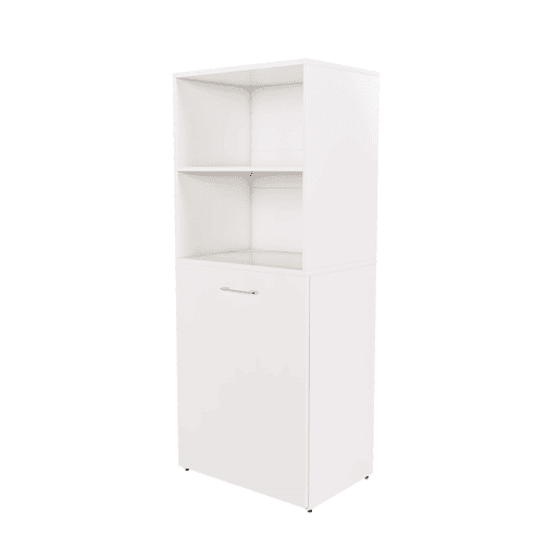 Secretária extensível e dobrável - Armário de arrumação, prateleiras ajustáveis, tampo extensível e sistema anti-capotamento - Branco Secretária extensível e dobrável - Armário de arrumação, prateleiras ajustáveis, tampo extensível e sistema anti-capotamento - Branco