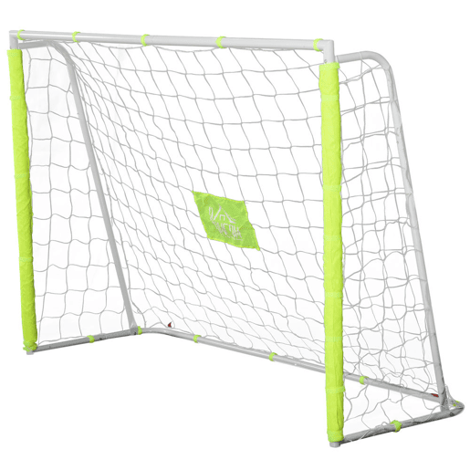 HOMCOM Baliza de Futebol com Estrutura Metálica e Rede, para Treino no Jardim e ao Ar Livre, 186x62x123 cm, Branco e Amarelo