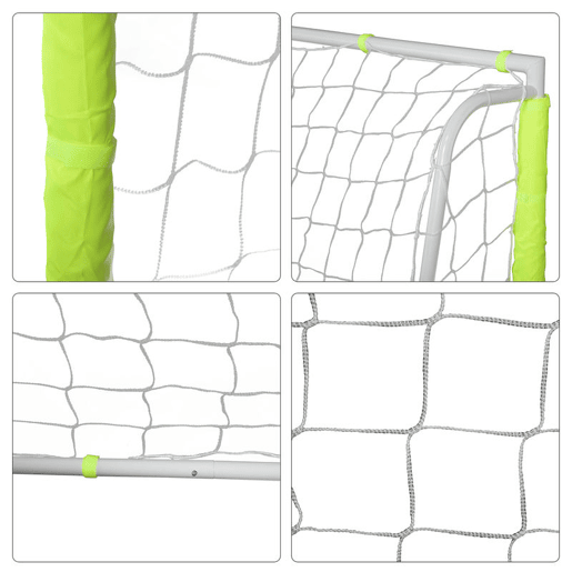 HOMCOM Baliza de Futebol com Estrutura Metálica e Rede, para Treino no Jardim e ao Ar Livre, 186x62x123 cm, Branco e Amarelo