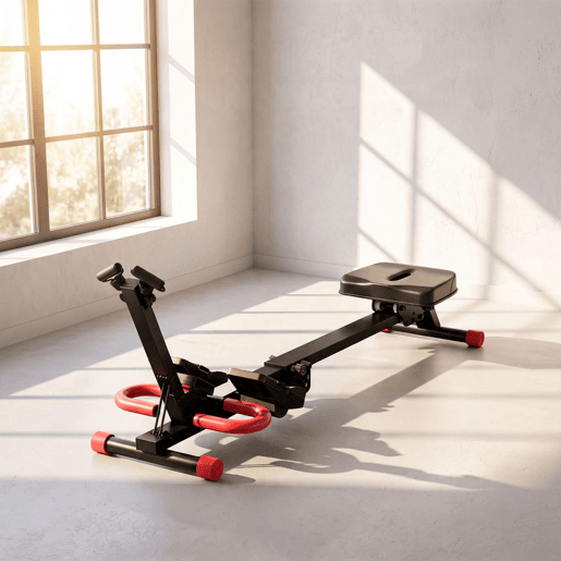 SPORTNOW Máquina de Remo Dobrável 2 em 1 para Casa, Resistência Ajustável, Monitor LCD, Assento Acolchoado, Pedais Antiderrapantes, 120 kg, Vermelho e Preto SPORTNOW Máquina de Remo Dobrável 2 em 1 para Casa, Resistência Ajustável, Monitor LCD, Assento Acolchoado, Pedais Antiderrapantes, 120 kg, Vermelho e Preto