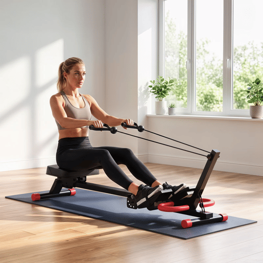 SPORTNOW Máquina de Remo Dobrável 2 em 1 para Casa, Resistência Ajustável, Monitor LCD, Assento Acolchoado, Pedais Antiderrapantes, 120 kg, Vermelho e Preto SPORTNOW Máquina de Remo Dobrável 2 em 1 para Casa, Resistência Ajustável, Monitor LCD, Assento Acolchoado, Pedais Antiderrapantes, 120 kg, Vermelho e Preto