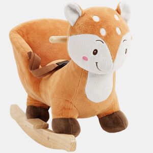 AIYAPLAY Cavalo de Baloiço para Bebés em Forma de Veado com Sons, Cinto de Segurança e Base Larga, 12-36 Meses, Castanho-Escuro