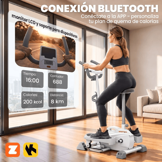 SPORTNOW Bicicleta Elíptica 3 em 1 para Casa com Assento, Silenciosa e Compacta, Compatível com Kinomap e Zwift, Resistência Magnética Ajustável, Ecrã LCD, 120 kg SPORTNOW Bicicleta Elíptica 3 em 1 para Casa com Assento, Silenciosa e Compacta, Compatível com Kinomap e Zwift, Resistência Magnética Ajustável, Ecrã LCD, 120 kg