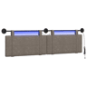 Cabeceira de cama suspensa Com luz LED Cinzento PU Antigo