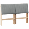 Cabeceira para cama de casal moderna estofada Cinzento-claro 135 cm