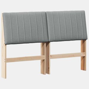 Cabeceira para cama de casal moderna estofada Cinzento-claro 135 cm