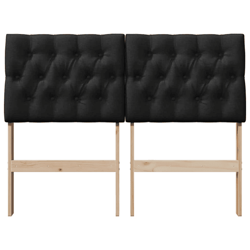 Cabeceira para cama de casal moderna estofada Preto 120 cm Madeira de Pinheiro Sólida Cabeceira para cama de casal moderna estofada Preto 120 cm Madeira de Pinheiro Sólida