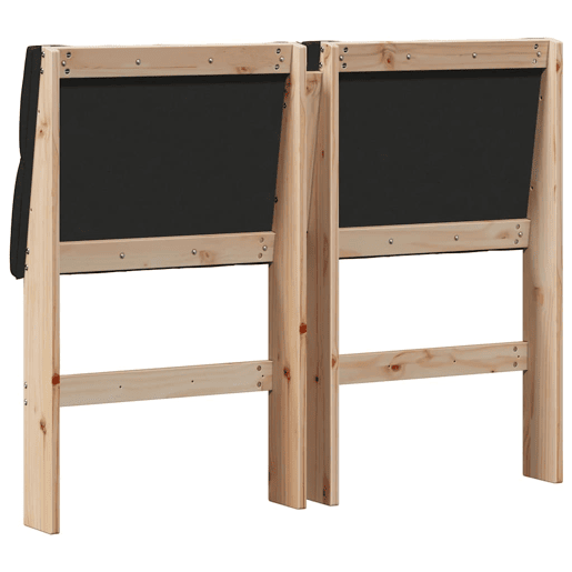 Cabeceira para cama de casal moderna estofada Preto 120 cm Madeira de Pinheiro Sólida Cabeceira para cama de casal moderna estofada Preto 120 cm Madeira de Pinheiro Sólida