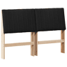 Cabeceira para cama de casal moderna estofada Preto 135 cm Madeira de Pinheiro Sólida