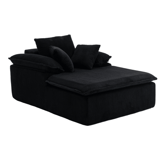 Sofá reclinável 46 cm - design interior, sem estrutura, confortável para leitura, braços largos - Preto Sofá reclinável 46 cm - design interior, sem estrutura, confortável para leitura, braços largos - Preto