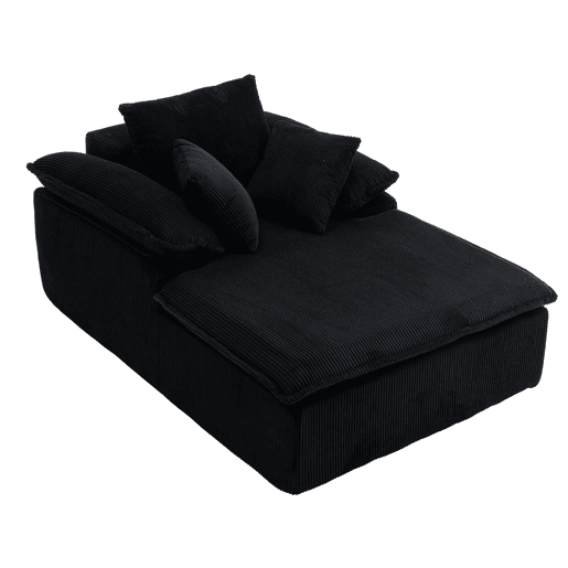 Sofá reclinável 46 cm - design interior, sem estrutura, confortável para leitura, braços largos - Preto Sofá reclinável 46 cm - design interior, sem estrutura, confortável para leitura, braços largos - Preto