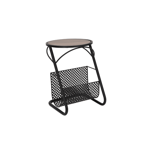 Mesa de apoio com porta-revistas, PretoCastanho