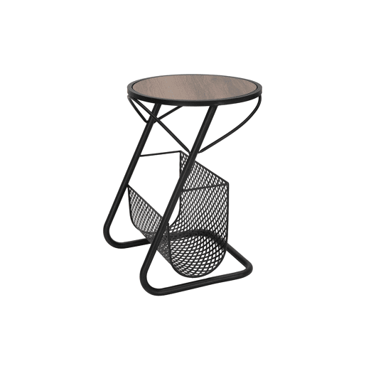Mesa de apoio com porta-revistas, PretoCastanho