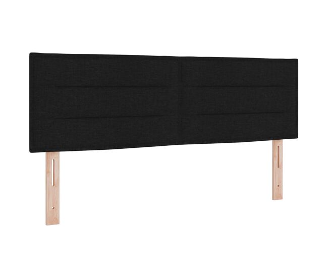 Cabecero cama - Mueble cabecero LED con tiras LED con Cabecero cama - Mueble cabecero Negro 160 cm tela