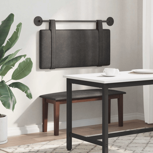 Cabeceira de cama suspensa Preto PU Antigo