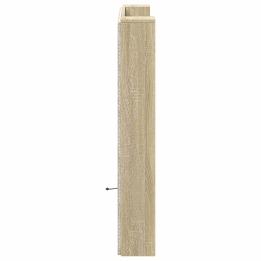 Cabeceira para cama de casal moderna com Armário e LED Sonoma 120 x 16,5 x 103,5 cm