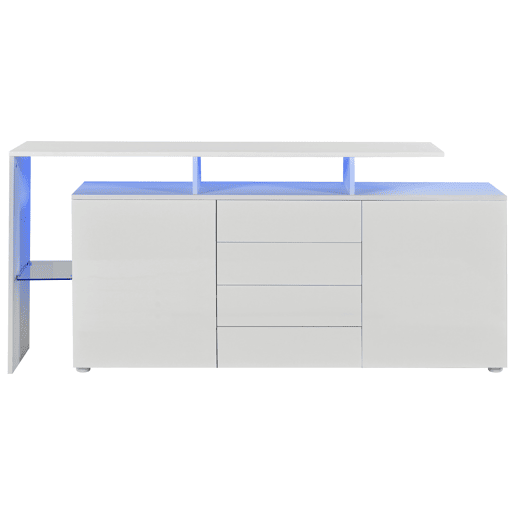 Cómoda 160×35×70 - Móvel de sala com LED, aparador, móvel para TV - Branco Cómoda 160×35×70 - Móvel de sala com LED, aparador, móvel para TV - Branco