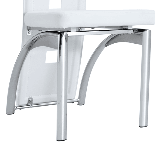Cadeiras de sala de jantar 2 peças - Design europeu com padrão perfurado, PU branco + pernas metálicas prateadas - Branco+Prateado Cadeiras de sala de jantar 2 peças - Design europeu com padrão perfurado, PU branco + pernas metálicas prateadas - Branco+Prateado