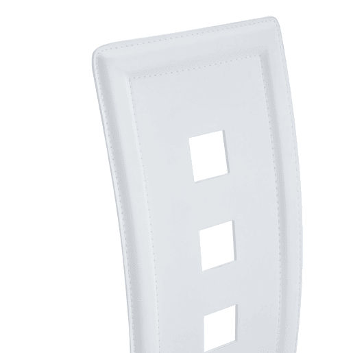 Cadeiras de sala de jantar 2 peças - Design europeu com padrão perfurado, PU branco + pernas metálicas prateadas - Branco+Prateado Cadeiras de sala de jantar 2 peças - Design europeu com padrão perfurado, PU branco + pernas metálicas prateadas - Branco+Prateado