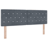 Cabeceira para cama de casal moderna LED com fitas LED Manual Cinza Escuro 160 cm Veludo