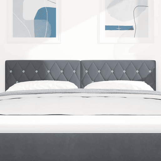 Cabeceira para cama de casal moderna LED com fitas LED Manual Cinza Escuro 160 cm Veludo Cabeceira para cama de casal moderna LED com fitas LED Manual Cinza Escuro 160 cm Veludo