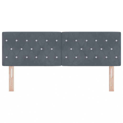 Cabeceira para cama de casal moderna LED com fitas LED Manual Cinza Escuro 160 cm Veludo Cabeceira para cama de casal moderna LED com fitas LED Manual Cinza Escuro 160 cm Veludo